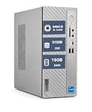 Lenovo IdeaCentre 3 Desktop, i5-14400, 16GB DDR4 RAM, 512GB PCIe SSD, Wi-Fi 6, USB-C, HDMI + VGA, Wired Keyboard & Mouse, Windows 11 Pro, Cloud Grey, Compact Business Computer