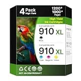 Wiseta 910XL Ink Cartridges for HP Printers Copmpatible with HP Officejet 8015e Ink Cartridges HP910XL Work with 8020 8035 8025e 8028e 8035e Printer, 4 Pack Black Color
