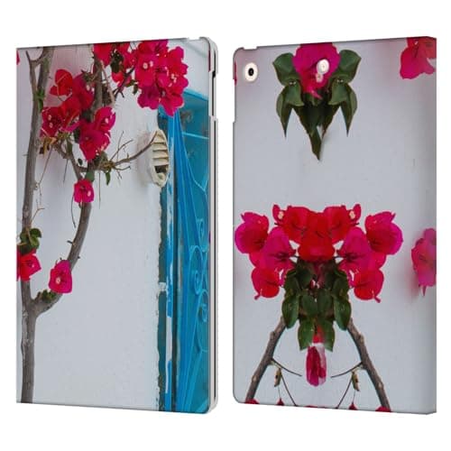 Head Case Designs Officially Licensed Haroulita Bougainvillea Santorini Streets Leather Wallet Case Compatible with Apple iPad 10.2 2019/2020/2021