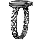 Tlselt Slim Bracelet Compatible with Apple Watch Bands 38/40/41/42/44/45/46/49mm for Women, Celtic Thin Dressy Stainless Steel Metal Designer Fancy Strap for iWatch Series 11 10 9 8 7 6 5 4 3 SE Ultra