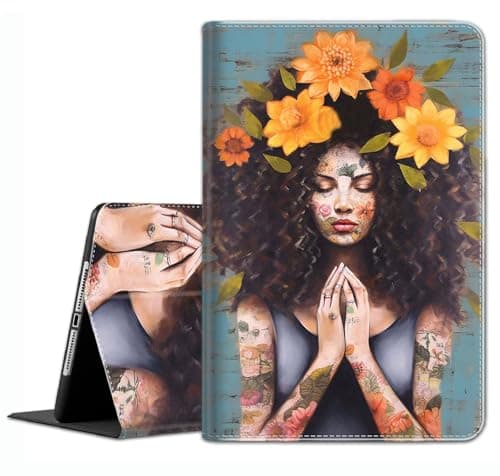Case for iPad Pro 11 Inch 2022/2021/2020/2018, iPad Air 5th / 4th Gene 10.9 Inch (2022/2020) - Slim Fit Standing Cover with Auto Sleep/Wake，Girl with Garland