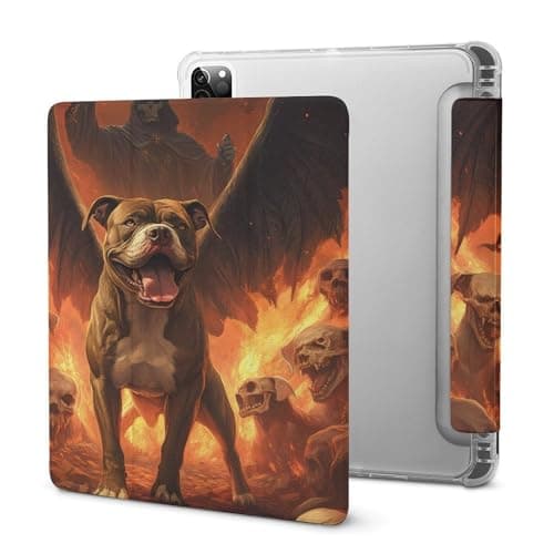 Skull Grim Reaper Pitbull Tablet Case with Pencil Holder Tablet Protection Cover Compatible for IPAD Pro 2020 （11in）