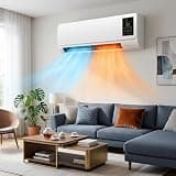 Wall Mounted Air Conditioner Fan, 2-in-1 Heater and Cooling Combo with Remote Control & 24h Timer, Quiet Portable Ac Unit for Bedroom, Office, Garage, Rv, Smart Room Air Conditioner White