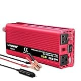 [DSZDSXC] 1000W Power Inverter, 12V DC to 110V AC Modified Sine Wave Car Inverter, 2000W Peak, LCD Display, 2 AC Outlets, 2 USB Ports, Battery Cables for RV, Truck and Camping