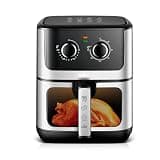 LAVINIAR Large-Capacity Air Fryer, with Viewing Window, 7-Quart, Hot Air Circulation, Adjustable Temperature, Compact and Space-Saving, Quiet Operation, Non-Stick Coating