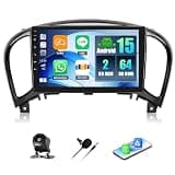 [2+64G] Android 15 Car Radio Stereo for Nissan Juke 2011-2016 with Wireless Carplay&Android Auto,9 Inch Touch Screen Car Radio with Mirror Link Bluetooth FM/RDS Radio WiFi GPS EQ SWC