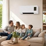 Quick Cool Wall Mounted Air Conditioner, 2 in 1 Portable Ac Heater Fan with Remote Control, Mini Cooling Heating System Air Cooler for Bedroom Office Living Room Kitchen