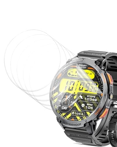 BOVUGAC [6 Pack] for Haulvean 1.85 inch Military Smart Watches Screen Protector Anti-blue light, Flexible TPU Film Compatible with Haulvean 1.85 Inch Smartwatch,Anti-Scratch Ultra-Thin