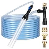 DXOPHIEX Gravel Vacuum for Aquarium Fish Tank Siphon Aquarium Water Changer with Three Metal Faucet Adapter and Long Hose 30 Feet
