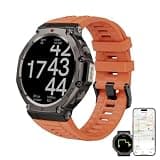 GPS Sports Smartwatch for Men Women, 5ATM Waterproof Fitness Tracker with Bluetooth Calling, 1.43" AMOLED Display & 170+ Sport Modes (Orange)