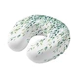 LXCPBNQT Neck Pillow Watercolor Eucalyptus Leaf Washable Memory Foam Pillow for Airplane Office Car Sleeping, Modernism Plant Travel Pillows U Shaped Stretch Neck Support Pillows