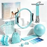 Pilates Essentials Kit for Women, Pilates Kit for Home Workouts with Pilates Ring, Mini Ball, Resistance Bands, Pedal Resistance Band, Yoga Strap, Socks, Bag, at Home Pilates Kit for Beginners