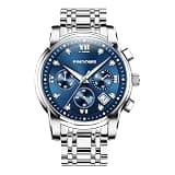 PINDOWS Men's Chronograph Quartz Watch - Stainless Steel Diamond Dial