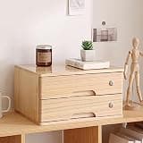 GFSGHZZ Lockable Solid Wood Flat File Cabinet - Versatile Desktop Storage Box for Office Supplies A4/Receipt1-4 Tier Storage Solution for Home & Office
