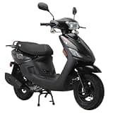 X‑PRO Bora 50cc Gas Moped– 49.5cc 4‑Stroke Engine, CVT, Electric & Kick Start, Aluminum Wheels, Front Disc & Rear Drum Brakes, DOT/EPA Approved Lightweight Moped for Adults & Teens (Black)