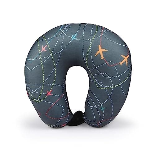 ORKA TRAVEL Luxury Travel Pillow with Spandex Filled with Microbeads, Neck Rest Pillow, Multipurpose Comfortable Travel Pillow for Airplane (Airplane)