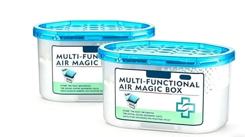 Dust Removal Magic Box, Indoor Air Purification Dust Remover, Automatic Dust Collection Odor Decomposition Air Purifier for Home Bedroom Wardrobe Office Car Indoor Use（2PCS）