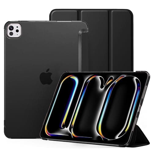 Mastten for iPad Pro 11 Inch Case (M5/M4) 2025/2024 6th/5th Generation, (Model: A3357/A3358/A3359/A2836/A2837/A3006), Slim Stand Hard PC Translucent Back Shell Smart Cover with Auto Wake/Sleep, Black