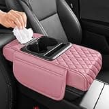 AuraSettle 5 in 1 Nappa Leather Console Armrest Cover, Pink