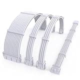 SIRLYR PSU Cable Extension Kit - PCIE 5.1 12VHPWR Cable,90 Degree 16 Pin GPU Adapter,Includes 24Pin ATX & 8Pin EPS,for RTX 5090/5080/5070ti & 4000 Series PC Build 16AWG White