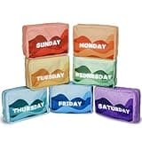 Paterr 7 Pcs Days of Week Packing Cubes Travel Cubes for Kids Colorful Luggage Organizers for Lightweight Packing Suitcase Bags for Boys Girls Family Camp Summer Vacations Accessories