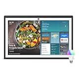 Echo Show 21 with Amazon Basics Smart Bulb