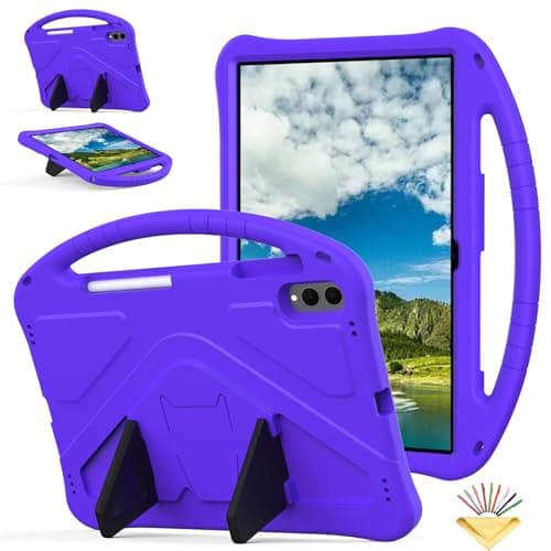 UUcovers Kids Case for Samsung Galaxy Tab S11 Ultra 14.6 inch Tablet (2025) (Model: SM-X930/SM-X936) with S Pen Holder Handle Stand Kids-proof Slim Lightweight Soft EVA Shockproof Rugged Cover, Purple