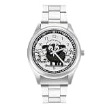 FodPand Mens Stainless Steel 3-Hand Analog Watch Easy Reader 40mm Dial