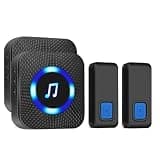 YXYFDCL Communication Electronic doorbell 2 Drag Waterproof Buttons for Long-Distance Black