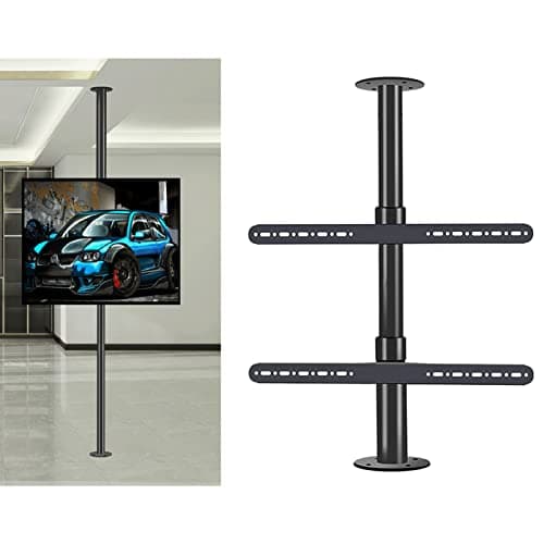 360 Degree LCD TV e Floor Stand, Swivel Partition Wall Bracket Straight Axis Sky and Earth Rod rt e, Adjustable Tilt TV Ceiling Mount(200-295cm) (6085cm)