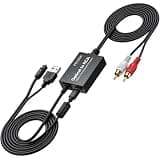 PROZOR 192KHz Digital to Analog Audio Converter 7ft/2.1m Cable Optical to RCA Adapter Built-in Audio Amplifier Chip DAC Digital Audio Converter SPDIF Toslink to RCA for HDTV Amp Blu-Ray DVD PS3 PS4