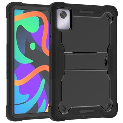 Protective Case Compatible with Lenovo Tab M11 11inch 2024/XiaoXin Pad (2024) 11 inch TB-330FU/TB-330XU/TB-331FC Case with Built-in Stand,Heavy Duty Full-Body Rugged Hybrid Shockproof Cover(Black)
