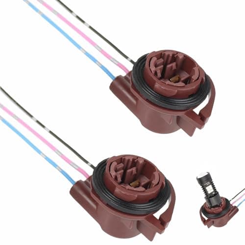 Yidcidu 2PCS 3157 Bulb Socket, 3157 3155 3357 Bulbs Connector, Turn Signal/Tail Light/Brake Light Harness Socket Adapter Pigtail, Universal for Most Cars (Brown)