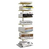 Book Shelf Metal Bookshelf 5/7 Tiers Standing Bookcase Marble Pattern Bottom Book Rack Home Living Room Study Book Shelf Use for Many Years