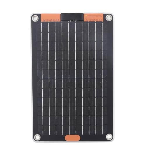 Thonlai 15W Monocrystalline Solar Panel Dual Type C 5V2A Portable Solar Charger with High Efficiency ABS Material for Phone Camera Tablet Outdoor