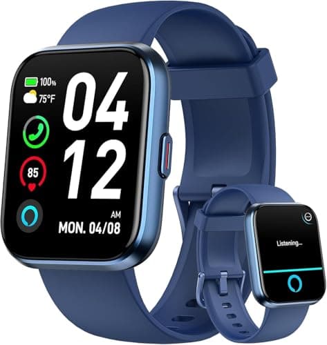 Smart Watch for Men/Women Android & iPhone, 1.85" Touchscreen Smartwatch with Answer/Make Calls, Fitness Watch with 3ATM Waterproof, 120+ Sport Modes, Heart Rate/Sleep/SpO2 Monitor,Pedometer, Alexa