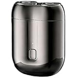 Mini Electric Shaver, Dual Head, Rechargeable Wet Dry for Men, Portable Pocket Size Travel Shaver, Full Body Washable, Type-C Charging, Metal Shell, Strong Attachment Force System