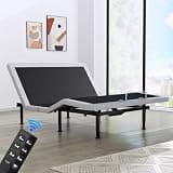 Yiree Heavy Duty King Adjustable Bed Frame, Wireless Remote, Dual USB Ports,Ergonomic Upholstered Bed Frame, Lift Motor, Under Bed Lighting, Independent Head and Foot Tilt