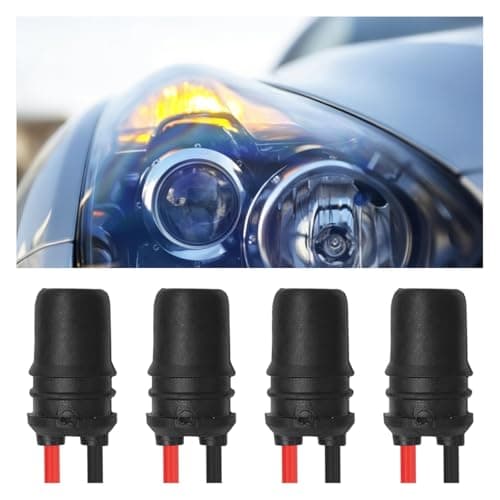 QEUOBUE T10 194 Car Instrument Bulb Socket, Round Mouth Automotive Pre-Wired Harness Plug Connector Adapter, Rubber Lamp Holder Female Socket, Vehicle LED Bulbs Replacement Accessories(4PCS)