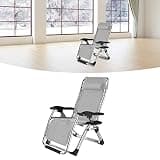 Halearo Folding Lounge Chair Comfortable Portable Recliner for Outdoor Beach and Home Use Metal and Mesh (Grey)