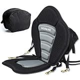 WOOWAVE Kayak Seat Padded Deluxe Paddleboard Seat Adjustable Boat Seat Cushioned Fishing Seats High Back Comfortable Backrest Support with Detachable Back Storage Bag for Universal Sit