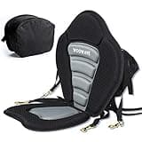 WOOWAVE Kayak Seat Padded Deluxe Paddleboard Seat Adjustable Boat Seat Cushioned Fishing Seats High Back Comfortable Backrest Support with Detachable Back Storage Bag for Universal Sit