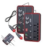 Vehicles Power Inverters,60W Inverter with 3 AC Sockets, USB-C PD 30W, with LED 12V-24V DC to 110V/120V, for Truck, Utility Vehicle, Pickup, Sedan, Camper