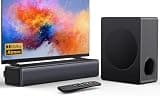 Puxinat Sound Bar for Smart TV with Subwoofer, 200W 2.1ch Dolby Atmos Surround Sound System for Home Theater, ARC/Optical/Aux/USB Bluetooth TV Speaker, 3D Bass Adjust, Remote Included