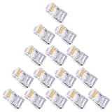 DIYEAH 100 Pcs Cat 5e Ethernet Rj45 Pass Through Modular Plugs with 1.0mm Wire Hole, PC Material, Bend-Resistant and Stable Characteristics, for Desktop Computer and Set Box Network