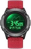 Mens Digital Watch Nylon Strap Red Sports Wrist Watches for Men Women