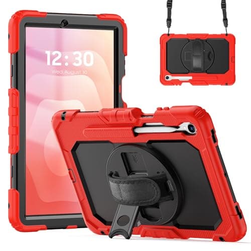 Case for Samsung Galaxy Tab S11 2025 11 Inch(SM-X736B/SM-X730), Ratesell 3-Layer Shockproof Case with Kickstand, Hard PC Back & Soft Silicone Inner Cover, with S Pen Holder ﻿Red