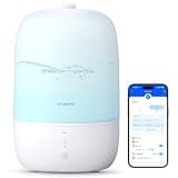 GoveeLife Smart Humidifiers for Bedroom, 3L Top Fill Cool Mist Humidifier, 24dB Quiet Runtime, Humidity Control, WiFi Air Humidifier with Night Light, for Baby, Plants, Home, Work with Alexa