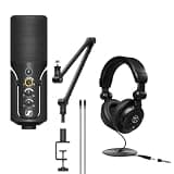 Sennheiser Profile Cardioid Condenser USB-C Microphone Streaming Set, Bundle with TAPH100 Headphones