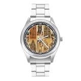 NTVOWPZO Three-Hand Analog Stainless Steel Watches for Men Easy Reader